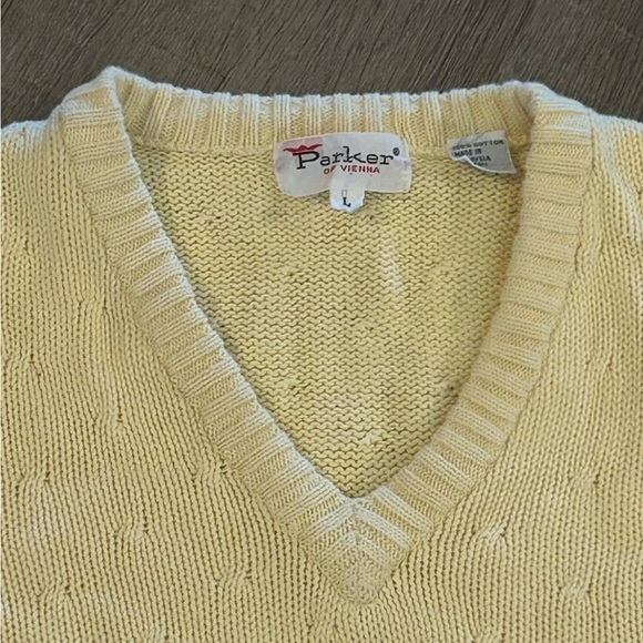 parker of vienna Other - Vintage Parker of Vienna Mens Spring Sweater M L 100%‎ Cotton Yellow Excellent